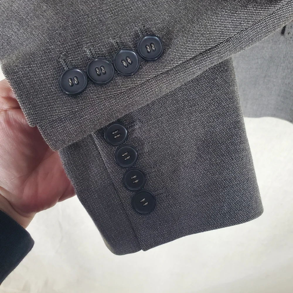 ♤♤ Elie Tahari for Nordstrom Gray Single Button Lined Blazer Size 6